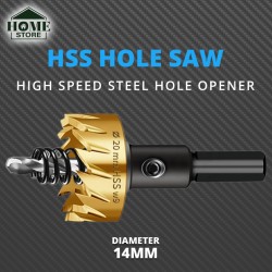 Home Store HSS High Speed Steel Hole Saw With Drill Bit 14MM
