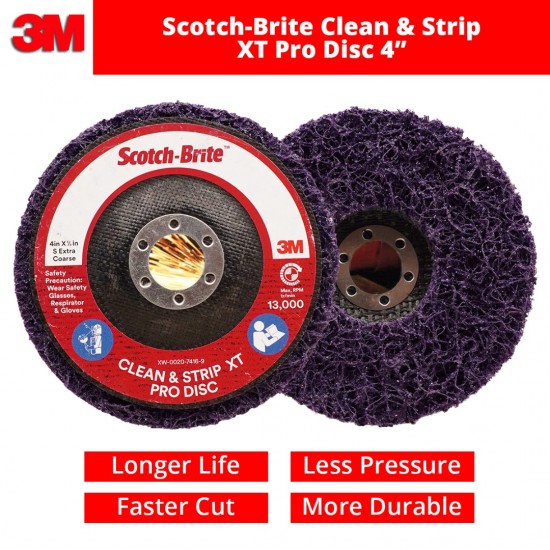 3M Scotch-Brite Clean & Strip XT Pro Disc 4'' (D) x 16.0MM (AS) For Metal Works & Fabrications 3M Scotch-Brite Clean & Strip XT Pro Disc 4'' (D) x 16.0MM (AS) For Metal Works & Fabrications