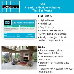 Laticrete 335 Premium Flexible Adhesive Thin-Set Mortar 25KG (Grey)