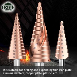 Home Store High Speed Steel M35 Step Drill Bit Spiral Groove Triangle 4-20MM (D)