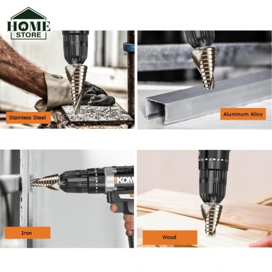Home Store High Speed Steel M35 Step Drill Bit Spiral Groove Triangle 4-20MM (D) Home Store High Speed Steel M35 Step Drill Bit Spiral Groove Triangle 4-20MM (D)