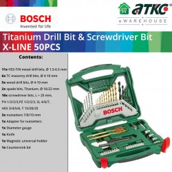 BOSCH X-Line 50PCS Drill Bits & Screwdriver Bits Titanium Set (2607019327)