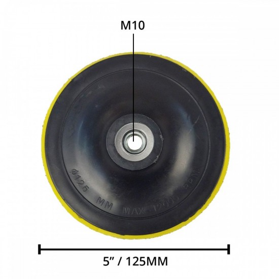 Home Store Velcro Backing Pad 4" (100MM) / 5" (125MM) M10 Thread with Adapter Home Store Velcro Backing Pad 4" (100MM) / 5" (125MM) M10 Thread with Adapter