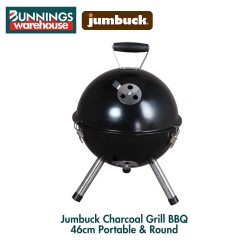 Bunnings Jumbuck #0038708 Portable & Round Charcoal Grill BBQ 46cm