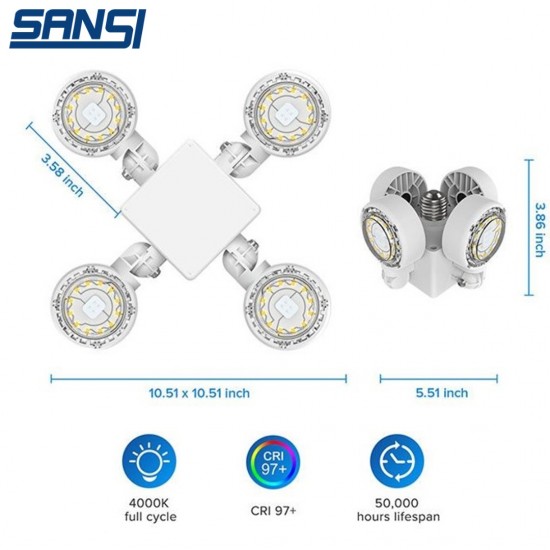 SANSI 30W LED Grow Light Bulb Flower Spectrum And Grow Light Lamp For Indoor Garden Houseplants/Greenhouse (Red Colour Radiation)