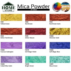 Home Store Mica Pearlescent Pigment Powder For Epoxy Resin / Cosmetics / Crafts & DIY Project 10G (Colour Chart 3)