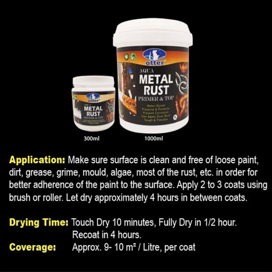 Otter Aqua Metal Rust Primer & Top All In One 1L