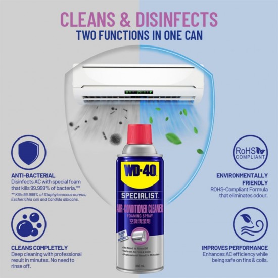 WD-40 Specialist Air-Conditioner Cleaner 360ML ( FOAMING SPRAY ) WD-40 Specialist Air-Conditioner Cleaner 360ML ( FOAMING SPRAY )