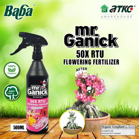 Baba Mr Ganick 50X RTU Flowering Fertilizer For Excellent Blooming 500ML Baba Mr Ganick 50X RTU Flowering Fertilizer For Excellent Blooming 500ML