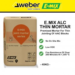 E.Mix ALC Thin Mortar Cement-Based Premixed Mortar For Thin Jointing of ALC Blocks 40KG (GREY)