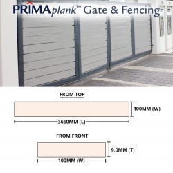 Saint-Gobain Prima Plank Gate & Fencing Square Edge 9.0MM (T) x 100MM (W) x 3660MM (L) - Smooth Saint-Gobain Prima Plank Gate & Fencing Square Edge 9.0MM (T) x 100MM (W) x 3660MM (L) - Smooth