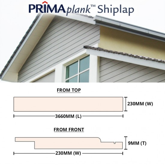 Saint-Gobin Prima Plank Shiplap 9.0MM (T) x 230MM (W) x 3660MM (L) - Woodgrain Saint-Gobin Prima Plank Shiplap 9.0MM (T) x 230MM (W) x 3660MM (L) - Woodgrain