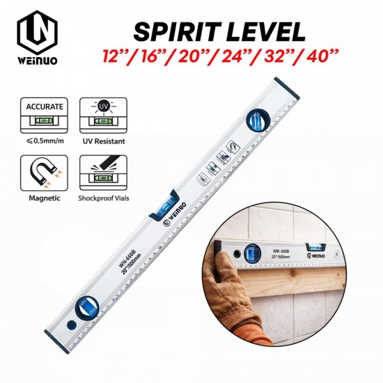 Weinuo WN-660B High Precision Aluminium Magnetic Spirit Level 12''/16''/20''/24''/32''/40'' Weinuo WN-660B High Precision Aluminium Magnetic Spirit Level 12''/16''/20''/24''/32''/40''