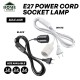 Home Store E27 Power Cord Socket Lamp Cable With Euro Type Plug Max 60W 1.8M/ 2.4M/ 3.6M (Black, White)