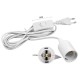 Home Store E27 Power Cord Socket Lamp Cable With Euro Type Plug Max 60W 1.8M/ 2.4M/ 3.6M (Black, White)