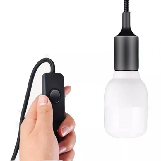 Home Store E27 Power Cord Socket Lamp Cable With Euro Type Plug Max 60W 1.8M/ 2.4M/ 3.6M (Black, White)