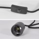 Home Store E27 Power Cord Socket Lamp Cable With Euro Type Plug Max 60W 1.8M/ 2.4M/ 3.6M (Black, White)
