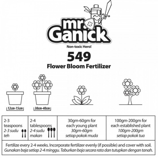 Mr Ganick 549 Organic Flower Bloom & Stem Fertilizer 400G