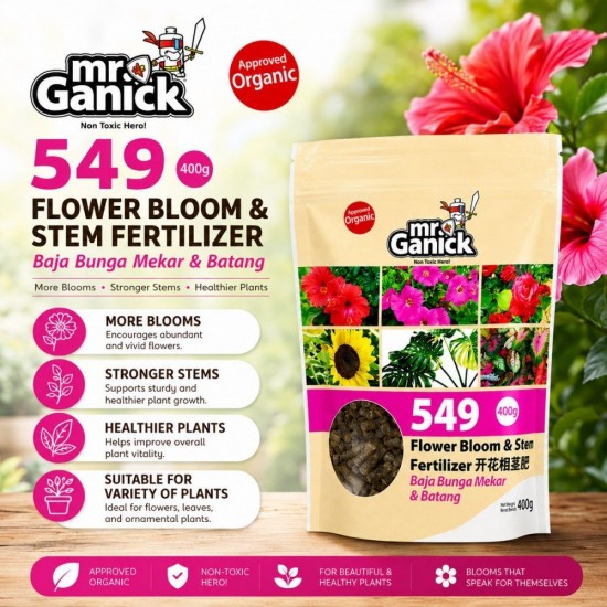 Mr Ganick 549 Organic Flower Bloom & Stem Fertilizer 400G