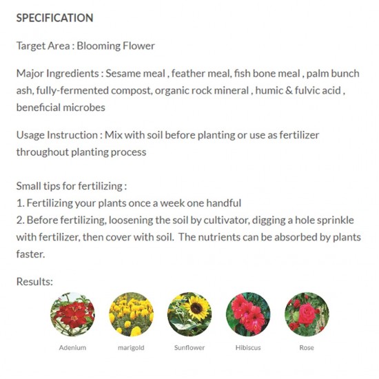 Mr Ganick 549 Organic Flower Bloom & Stem Fertilizer 400G