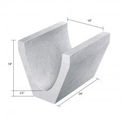 Precast Concrete V Block Drain 18'' (W) x 18'' (H) x 24'' (L) x 2.5'' (T) - Thin Precast Concrete V Block Drain 18'' (W) x 18'' (H) x 24'' (L) x 2.5'' (T) - Thin