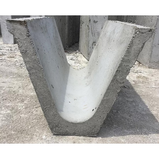 Precast Concrete V Block Drain 18'' (W) x 18'' (H) x 24'' (L) x 2.5'' (T) - Thin Precast Concrete V Block Drain 18'' (W) x 18'' (H) x 24'' (L) x 2.5'' (T) - Thin