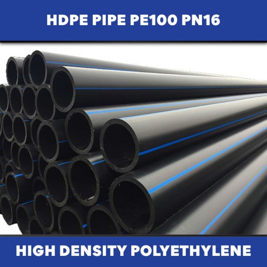 High Density Polyethylene HDPE Pipe 25MM (OD) x 5M (L) PN16 PE100 ~0.99KG (SIRIM) BBB