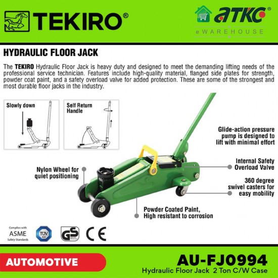 Tekiro AU-FJ0994 Hydraulic Floor Jack 2 Ton C/W Case