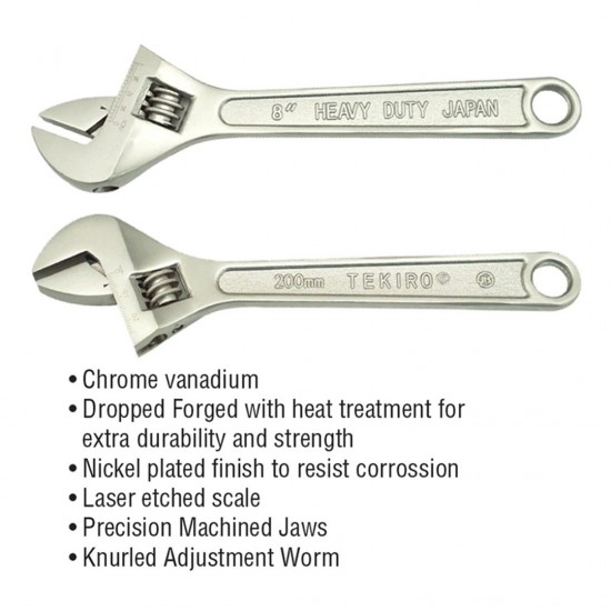 Tekiro Adjustable Wrench 6'', 8'', 10'', 12'' Tekiro Adjustable Wrench 6'', 8'', 10'', 12''