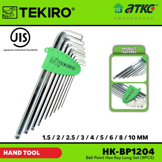 Tekiro HK-BP1204 Ball Point Hex Key Long Set (9PCS) Tekiro HK-BP1204 Ball Point Hex Key Long Set (9PCS)
