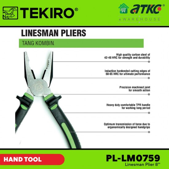 Tekiro PL-LM0759 Linesman Pliers 8''