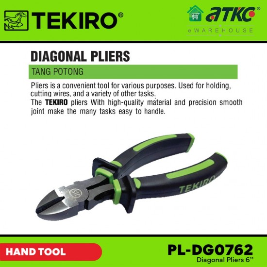 Tekiro PL-DG0762 Diagonal Pliers 6'' Tekiro PL-DG0762 Diagonal Pliers 6''