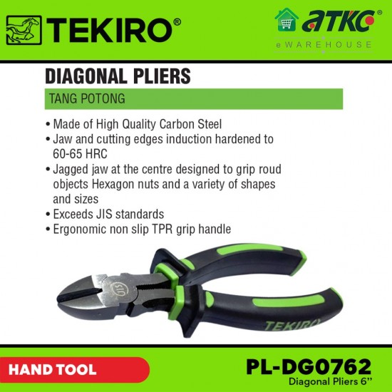 Tekiro PL-DG0762 Diagonal Pliers 6'' Tekiro PL-DG0762 Diagonal Pliers 6''
