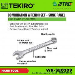 Tekiro WR-SE0309 Combination Wrench Set (8-24MM) 14PCS Tekiro WR-SE0309 Combination Wrench Set (8-24MM) 14PCS