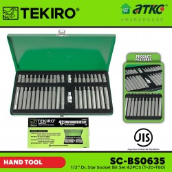 Tekiro SC-BS0635 1/2'' Dr.Star Socket Bit Set (T20-T60) 42PCS