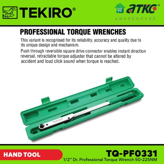 Tekiro TQ-PF0331 1/2'' Dr. Professional Torque Wrench (50-225NM) Tekiro TQ-PF0331 1/2'' Dr. Professional Torque Wrench (50-225NM)