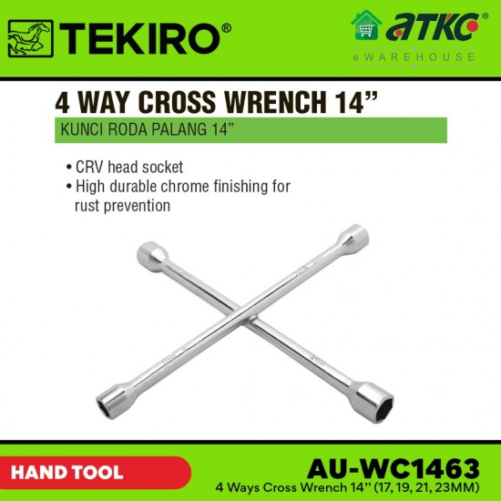 Tekiro AU-WC1463 4 Ways Cross Wrench 14'' (17, 19, 21, 23MM)