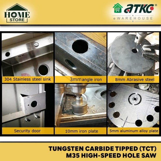 Home Store Tungsten Carbide Tipped (TCT) M35 High-Speed Hole Saw 22MM