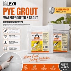 PYE Grout Waterproof Tile Grout 1KG - White/Grey
