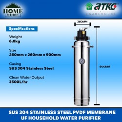 Home Store SUS304 Stainless Steel PVDF Membrane UF Household Water Purifier Water Filter 3500L Home Store SUS304 Stainless Steel PVDF Membrane UF Household Water Purifier Water Filter 3500L