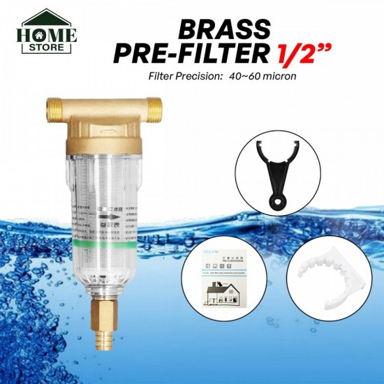 Home Store Brass Pre-Treatment System Water Pre-Filter 1/2", 3/4", 1"