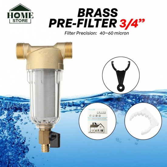 Home Store Brass Pre-Treatment System Water Pre-Filter 1/2", 3/4", 1"