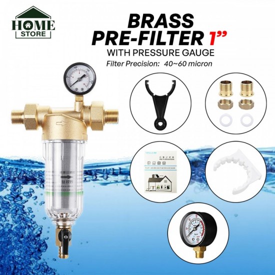 Home Store Brass Pre-Treatment System Water Pre-Filter 1/2", 3/4", 1"