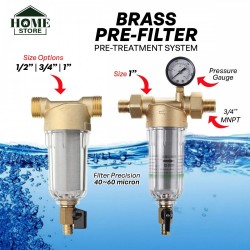 Home Store Brass Pre-Treatment System Water Pre-Filter 1/2", 3/4", 1"