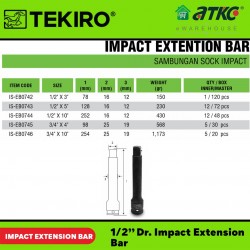 Tekiro IS-EB0743 1/2'' Dr. Impact Extension Bar 5'' Tekiro IS-EB0743 1/2'' Dr. Impact Extension Bar 5''