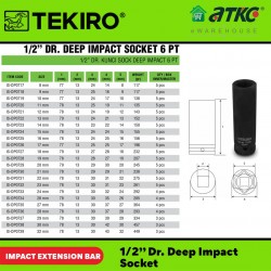 Tekiro IS-DP0723 1/2'' Deep Impact Socket 6PT 14MM Tekiro IS-DP0723 1/2'' Deep Impact Socket 6PT 14MM