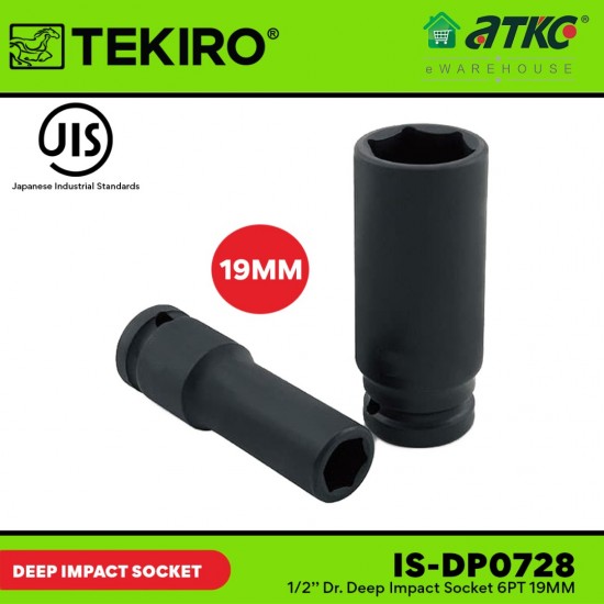 Tekiro IS-DP0728 1/2'' Deep Impact Socket 6PT 19MM