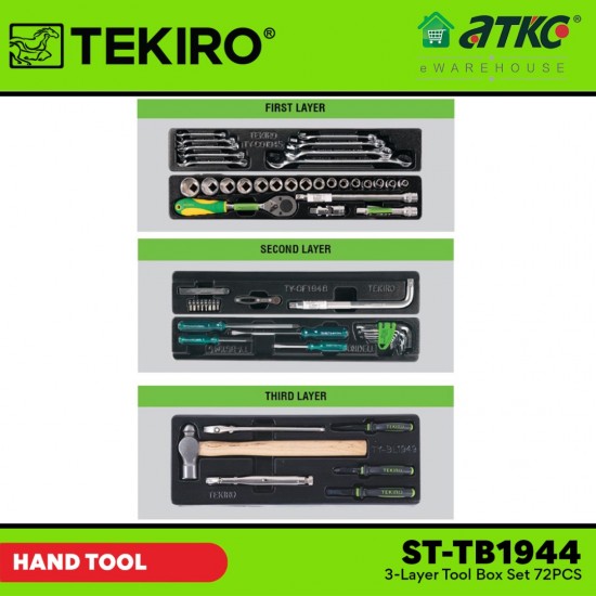 Tekiro ST-TB1944 3-Layer Tool Box Set 72PCS Tekiro ST-TB1944 3-Layer Tool Box Set 72PCS