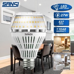 Sansi 27W LED Light Bulb E27 4000 Lumens For Living Room, Kitchen, Bathroom, Garage, Warehouse, Basement 3000K/5000K