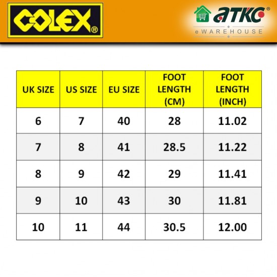 Colex RSY-9900 Safety Shoes Gumboot Rubber Shoes Steel Toe Colex RSY-9900 Safety Shoes Gumboot Rubber Shoes Steel Toe
